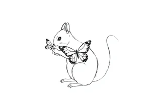 Squirrel holding butterfly tattoo idea