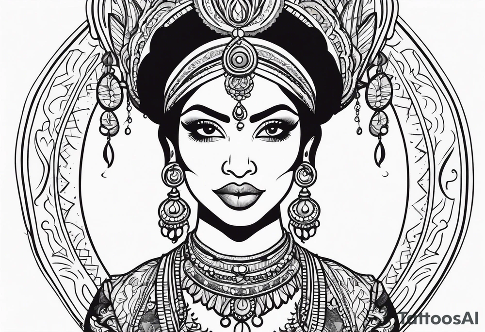 indian woman tattoo idea