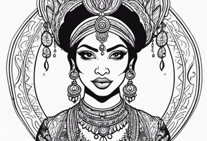 indian woman tattoo idea