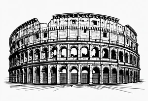 Weathered Roman colosseum tattoo idea