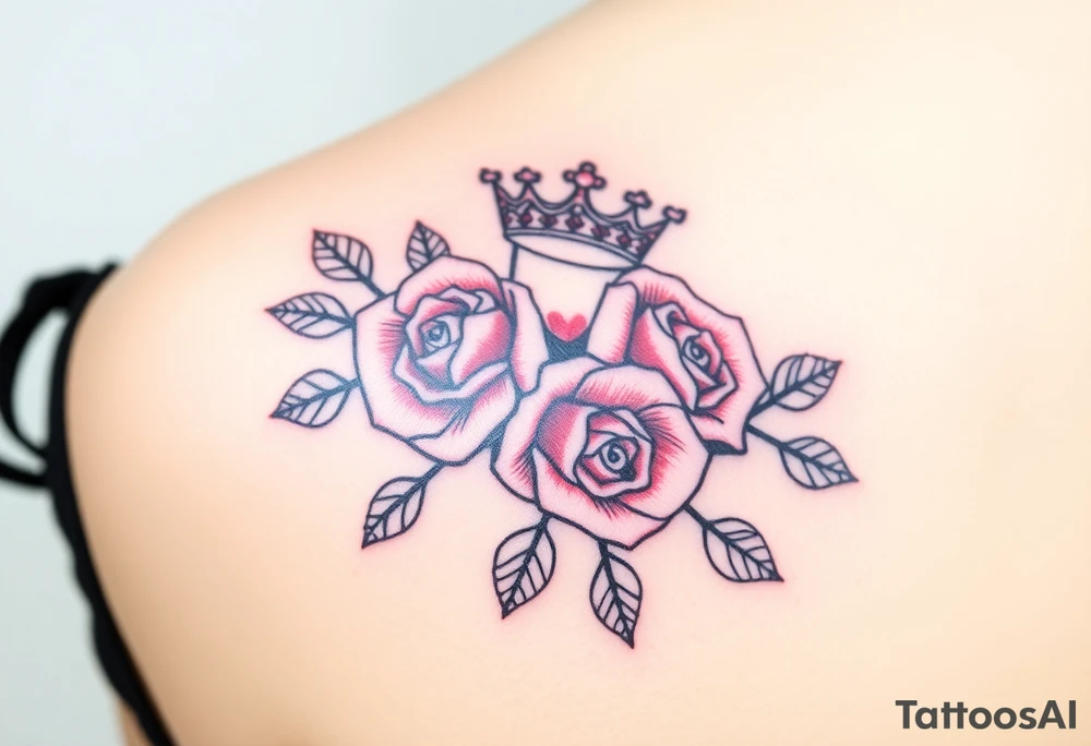 Roses with crown and 1982 tattoo idea