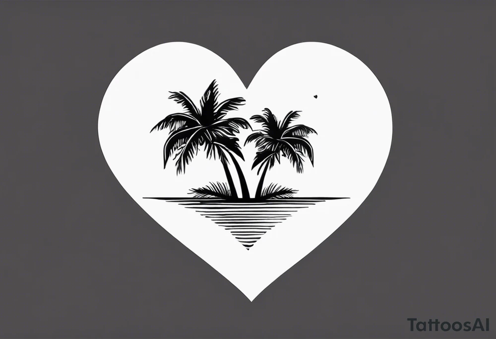 Cuba Royal palm trees making 
 a heart tattoo idea