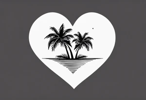 Cuba Royal palm trees making 
 a heart tattoo idea