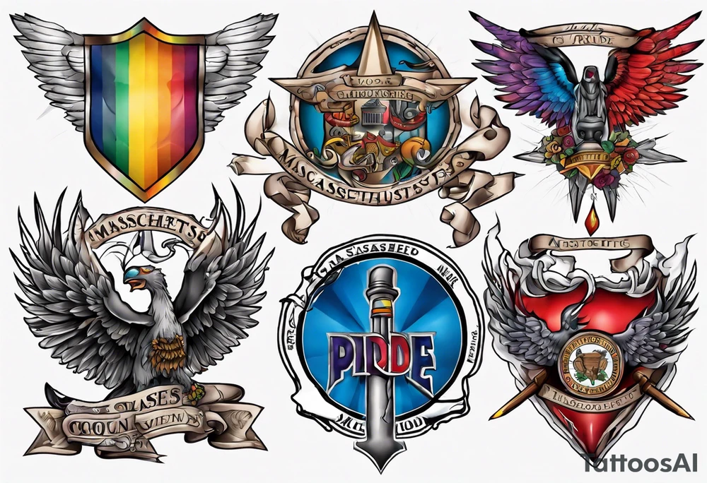 Massachusetts pride colors tattoo idea
