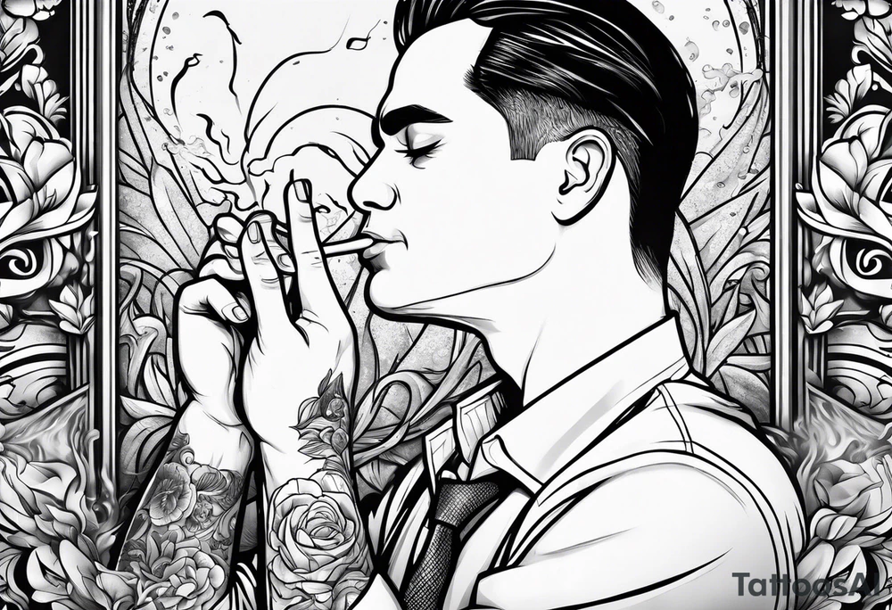 Ben Shapiro smoking cigarette tattoo idea