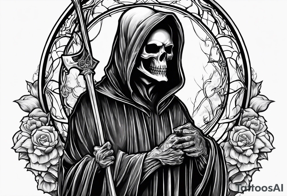 Grim reaper holding a ice tattoo idea