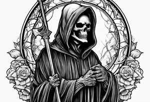 Grim reaper holding a ice tattoo idea