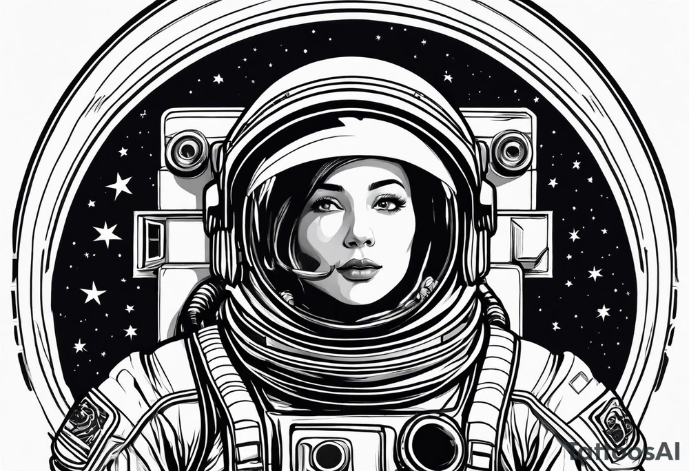 Astronaut reaching hand out to space tattoo idea