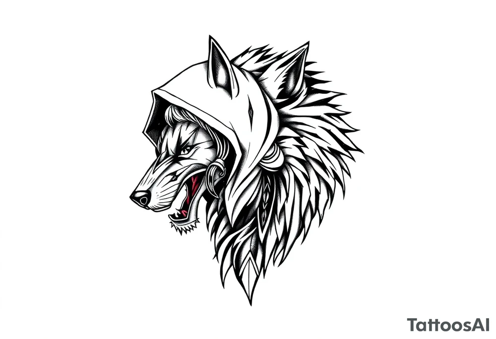 Little red riding hood and big bad wolf tattoo idea