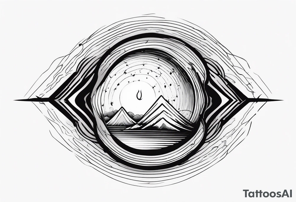 electric wave diffraction in a hole tattoo idea
