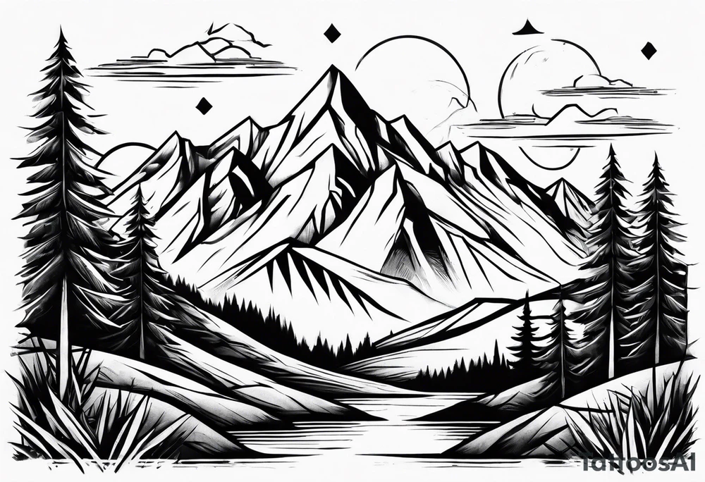 Mountain range tattoo idea