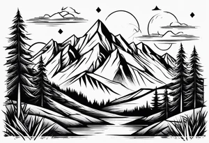 Mountain range tattoo idea