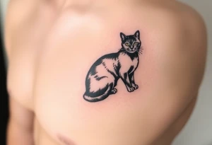 black cat tattoo idea