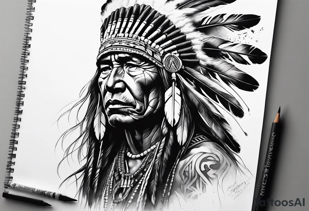 Native American Burning Cross tattoo idea