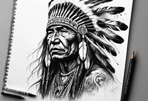 Native American Burning Cross tattoo idea