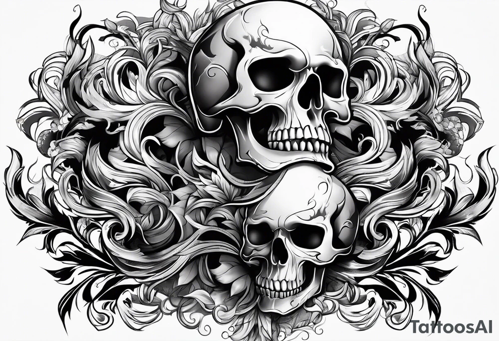 Skull flames tattoo idea