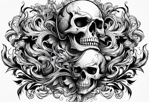 Skull flames tattoo idea