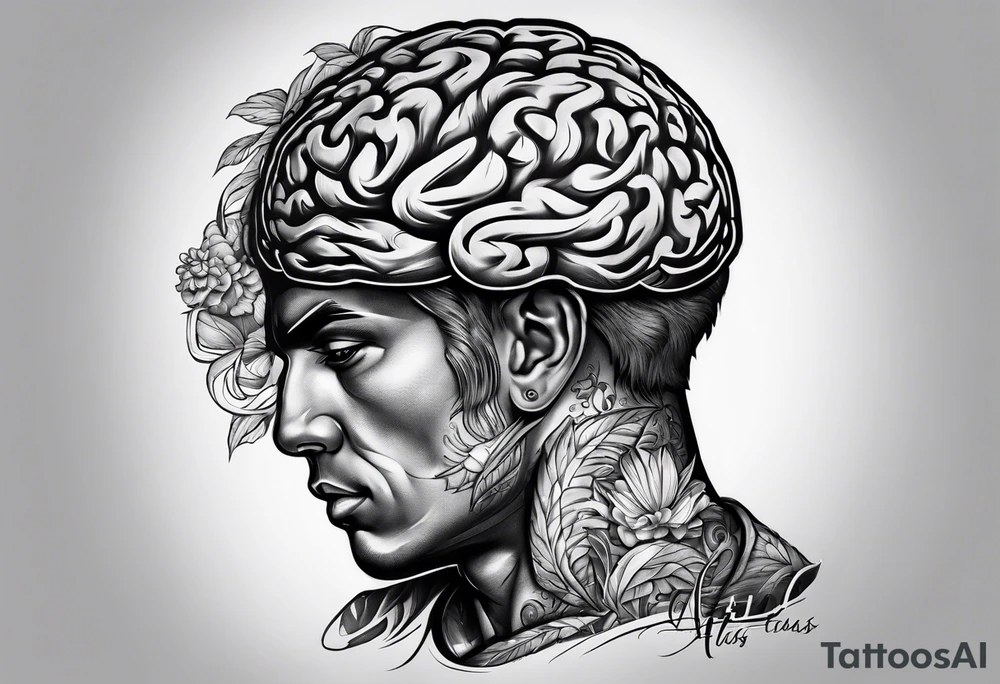 Atlas carrying a brain tattoo idea