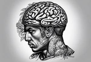 Atlas carrying a brain tattoo idea
