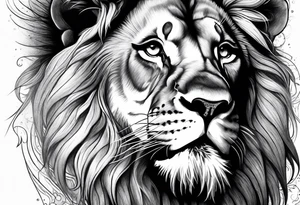 Lion face thigh tattoo tattoo idea