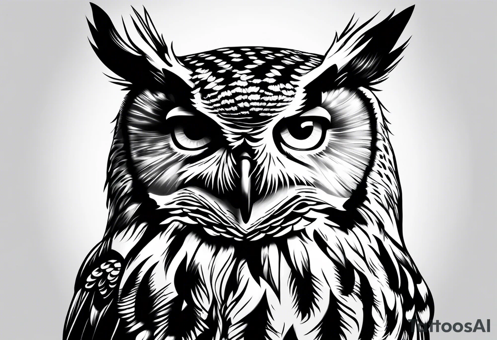 majestic owl tattoo idea