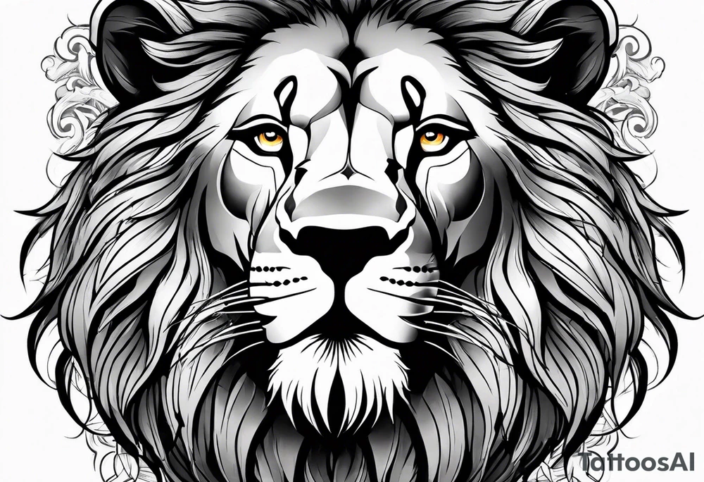 A lion holding a head tattoo idea