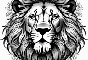 A lion holding a head tattoo idea