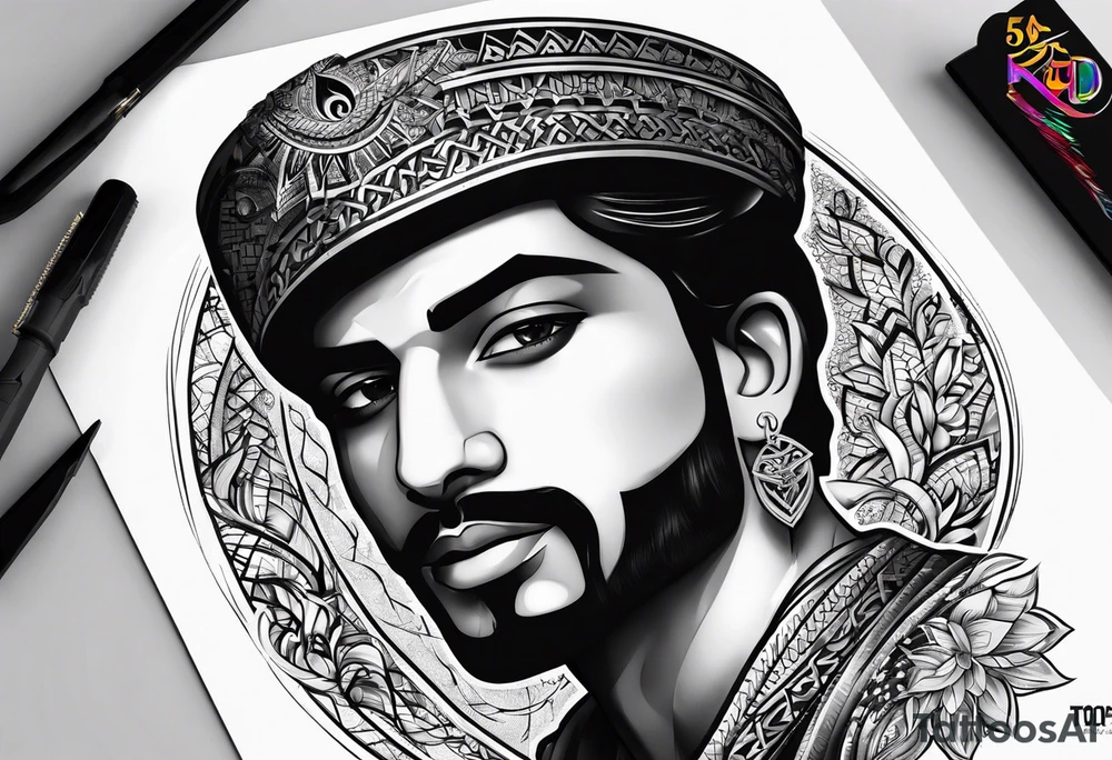 The name محمود and a date 04/12/2019 under it tattoo idea