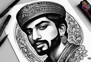 The name محمود and a date 04/12/2019 under it tattoo idea