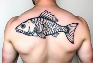 Evil black fish tattoo idea