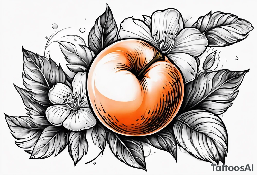 peach tattoo with sexual implications tattoo idea