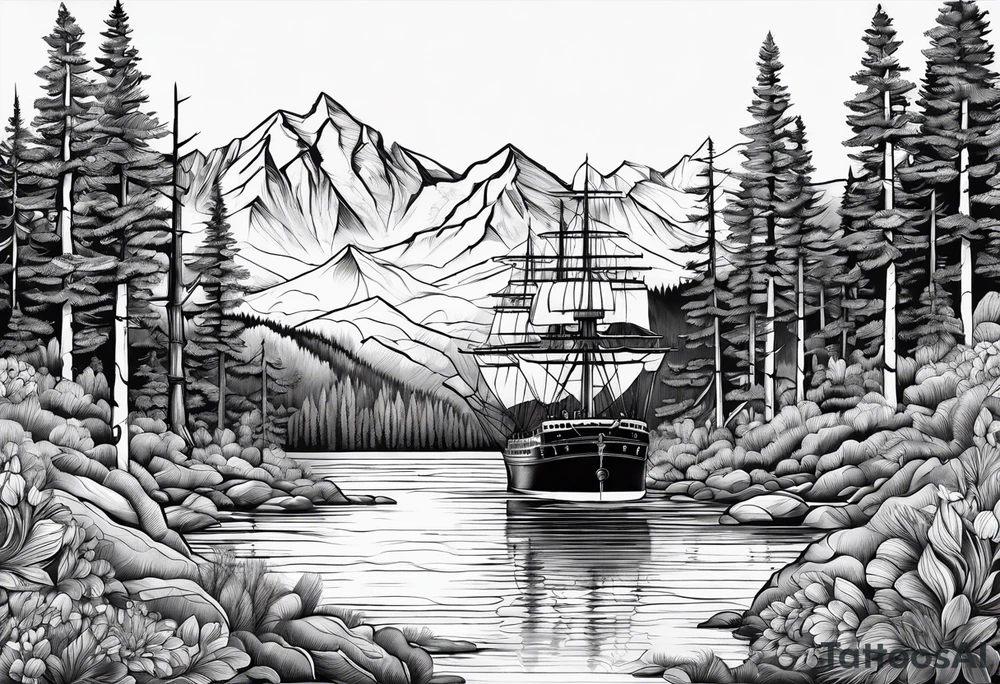 colorado mountains and a navy ship tattoo idea