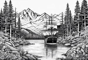 colorado mountains and a navy ship tattoo idea