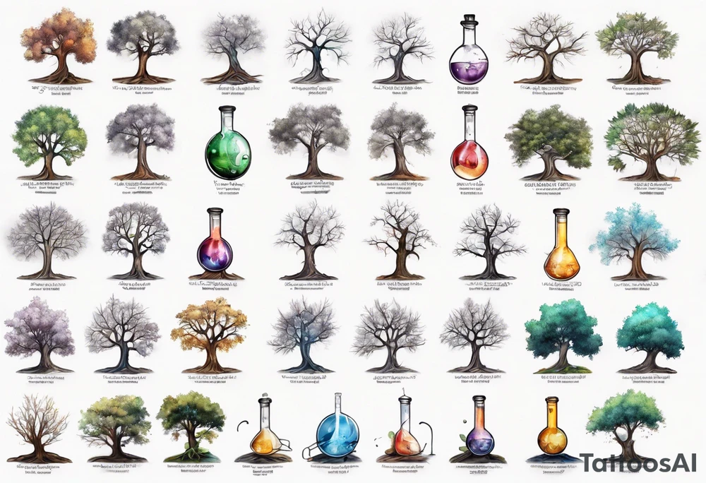 A chemistry tree tattoo idea