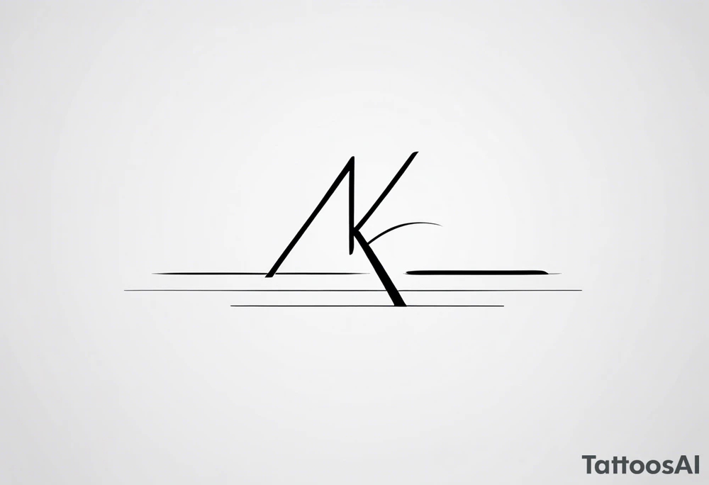 Generate small and minimalistic tattoo that includes the letters: A, K, E, O tattoo idea