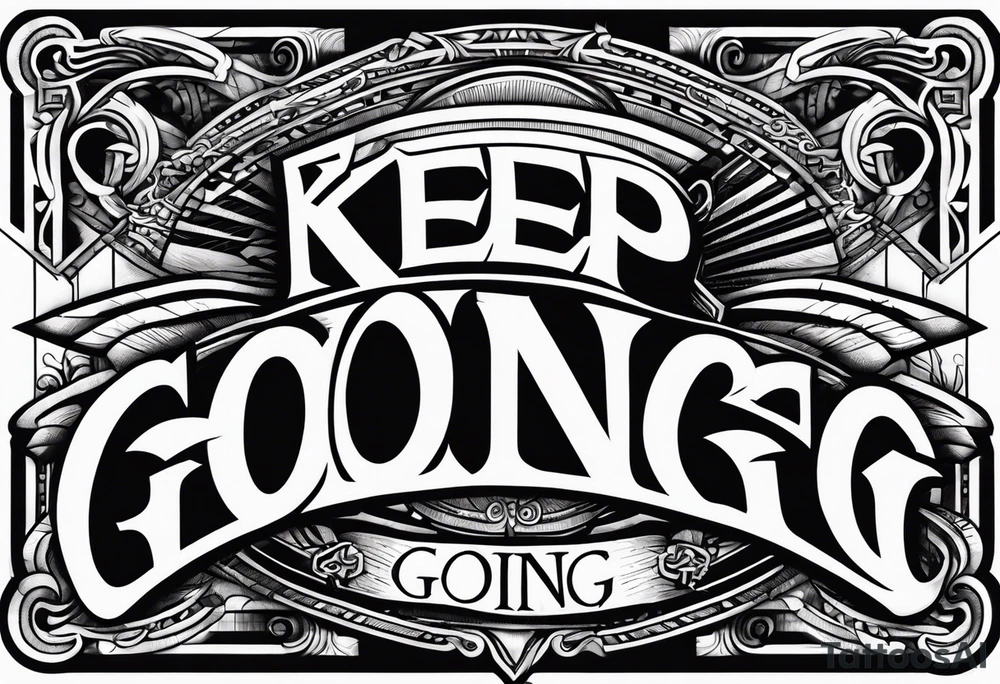 text Keep Going tattoo idea