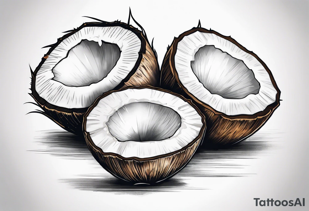 coconut split open tattoo idea