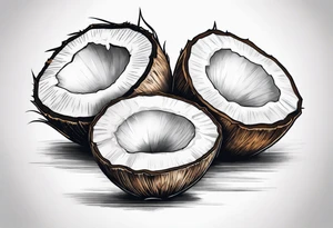 coconut split open tattoo idea