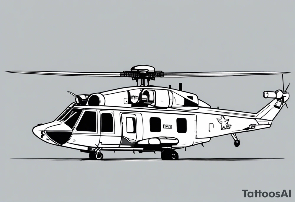 submairne on left with helicopter above it, carrier in center, DDG on the right with jet above it tattoo idea