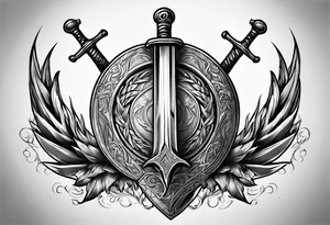 Valhalla sword shield tattoo idea