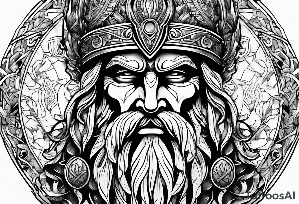 Odin god mask tattoo idea