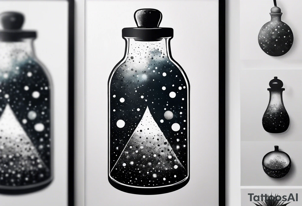 Potion bottle with the galaxy inside tattoo idea