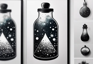Potion bottle with the galaxy inside tattoo idea