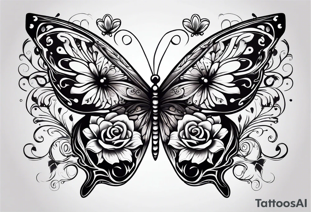 day of the dead butterfly tattoo idea