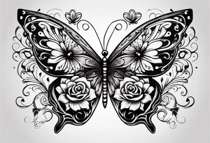 day of the dead butterfly tattoo idea