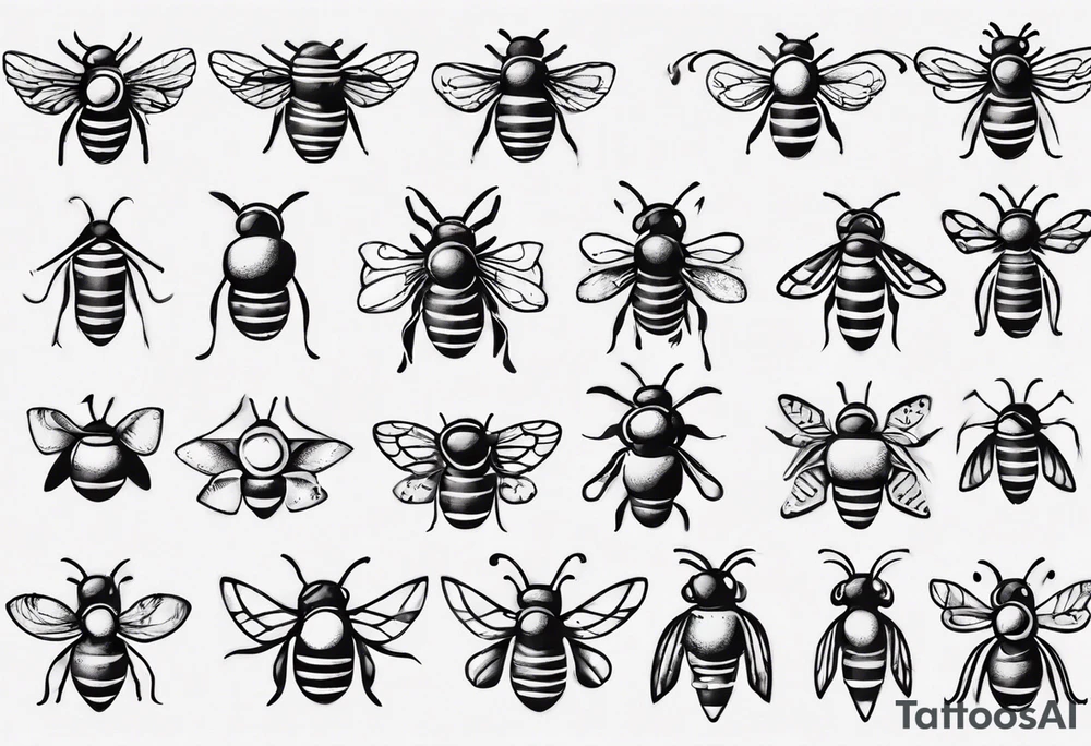 biene mit freundlichem gesicht tattoo idea