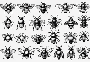 biene mit freundlichem gesicht tattoo idea