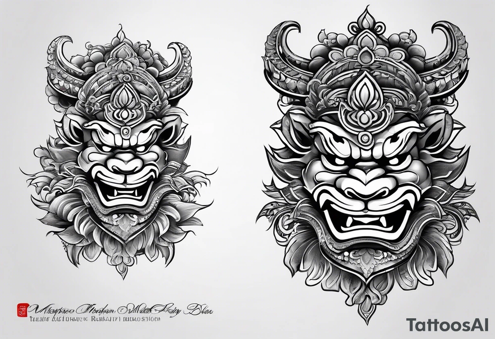 Barong side view tattoo idea