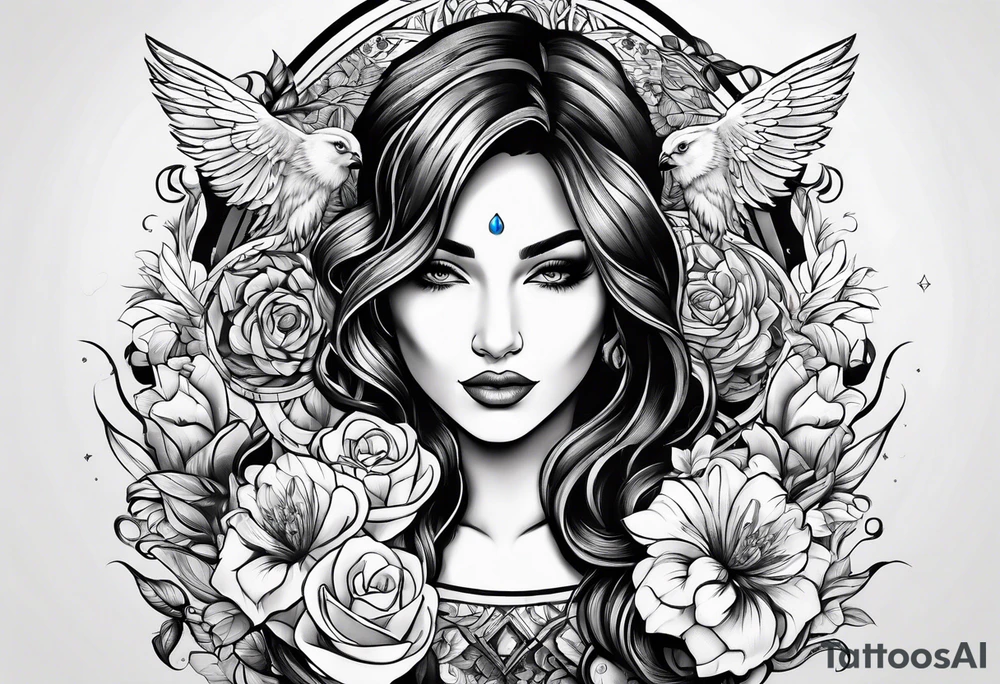 Mother and children tattoo idea