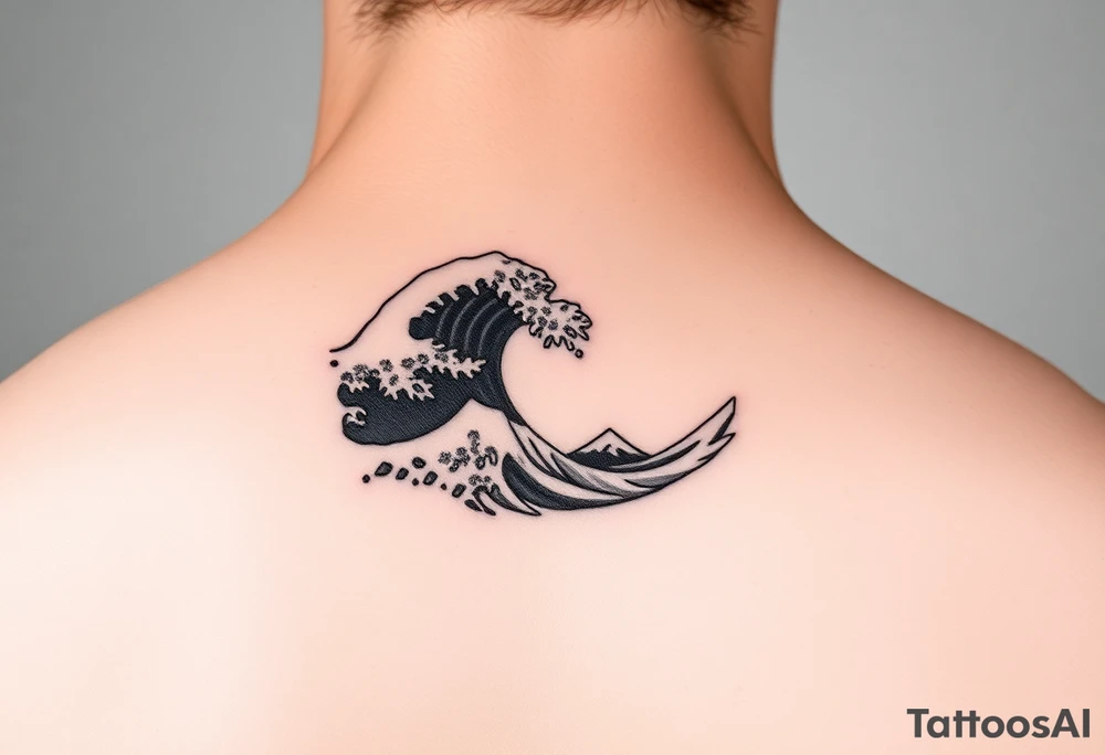 A minimalist tattoo the wave emoticon tattoo idea